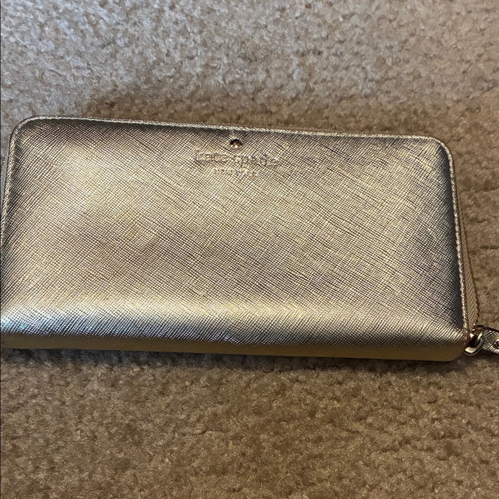 kate spade Metallic Gold Zip-Around Wallet